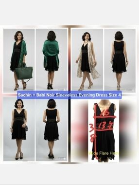 Sachin + Babi Noir Sleeveless Evening Dress Size 4